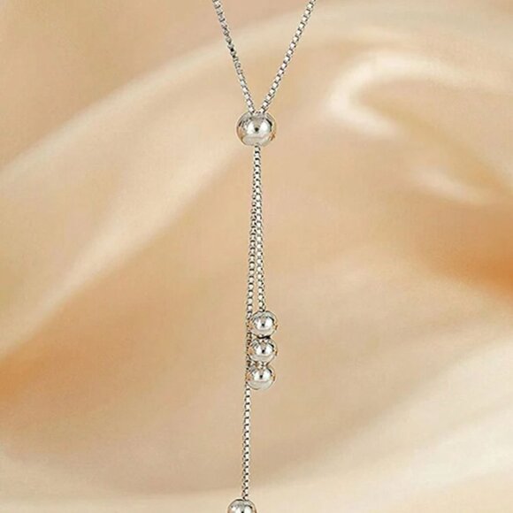925 Sterling Silver Elegant Adjustable Necklace - Picture 2 of 2